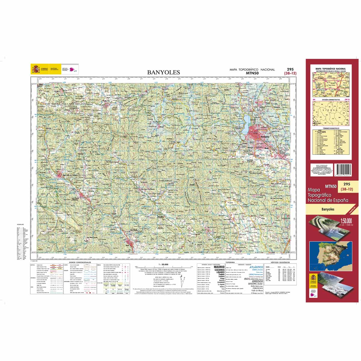 Online bestellen: Topografische kaart 295 MT50 Banyoles | CNIG - Instituto Geográfico Nacional1