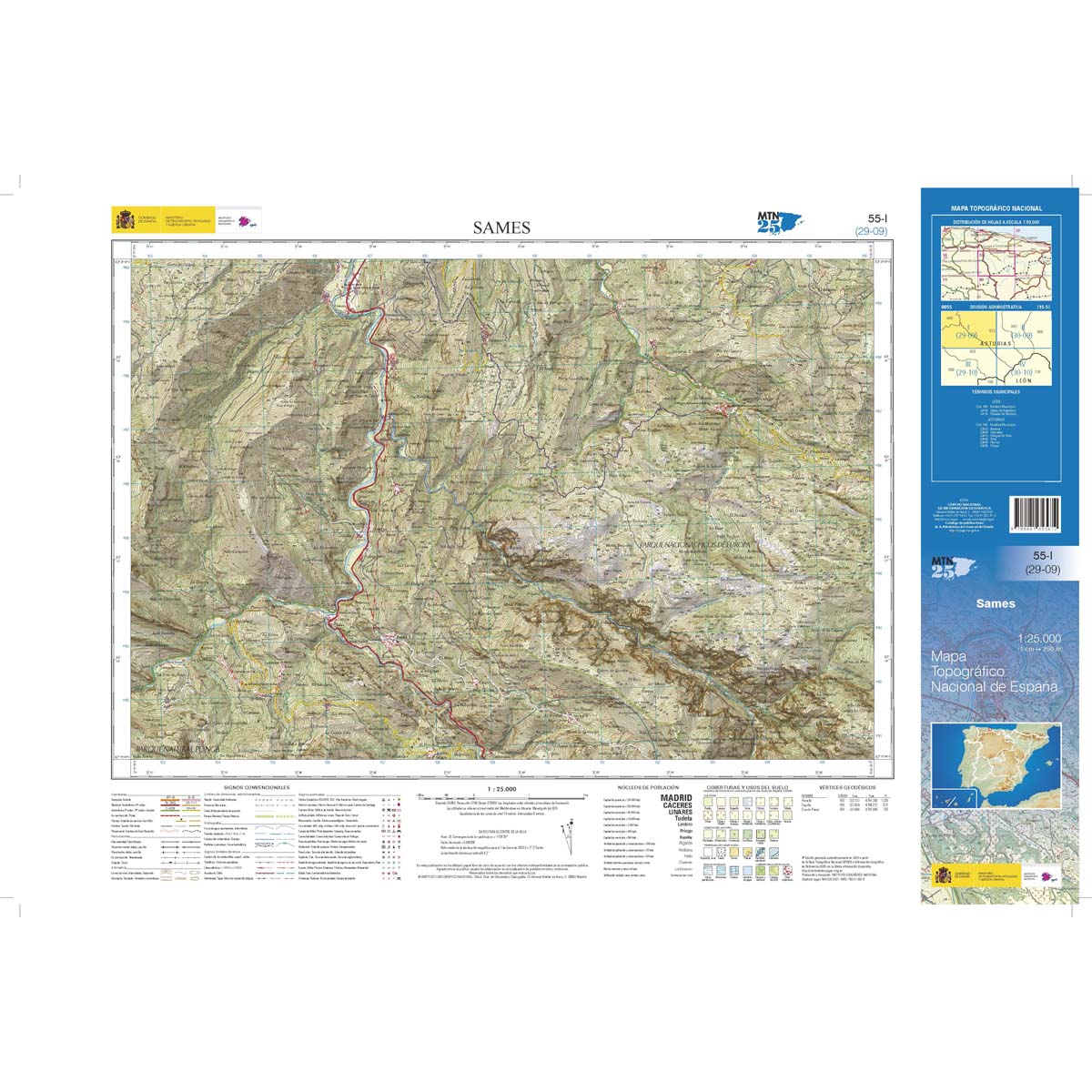 Online bestellen: Topografische kaart 55-I Sames | CNIG - Instituto Geográfico Nacional1