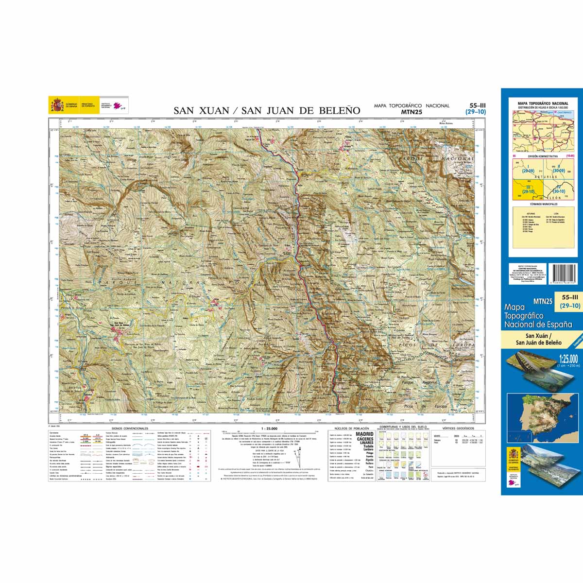 Online bestellen: Topografische kaart 55-III San Xuan/San Juan de Beleño | CNIG - Instituto Geográfico Nacional1