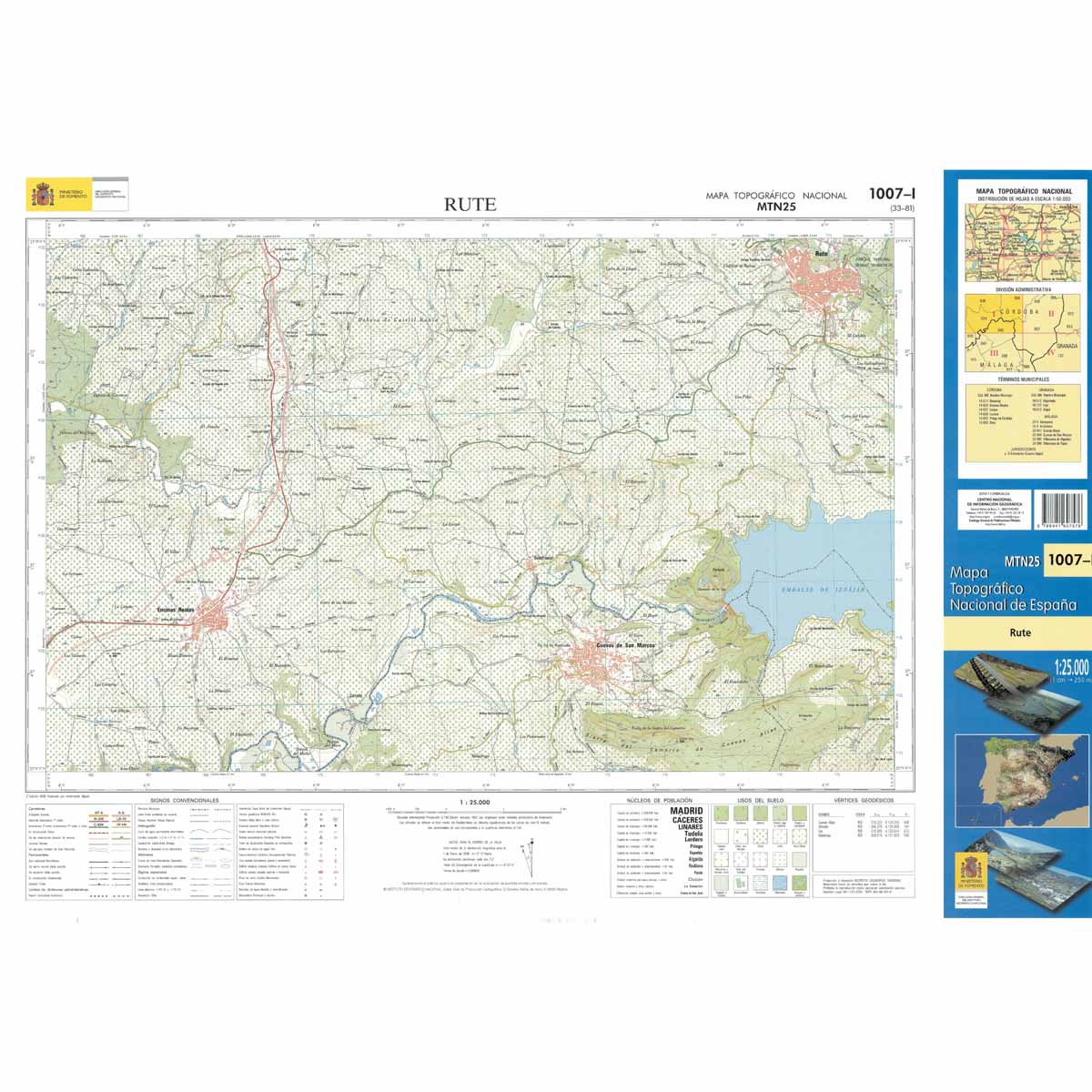 Online bestellen: Topografische kaart 1007-I Rute | CNIG - Instituto Geográfico Nacional1