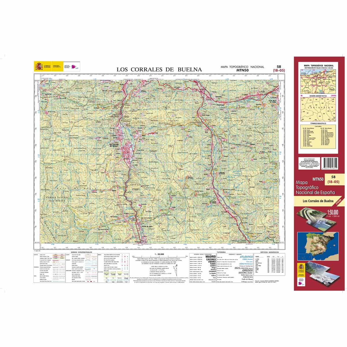 Online bestellen: Topografische kaart 58 MT50 Los Corrales de Buelna | CNIG - Instituto Geográfico Nacional1