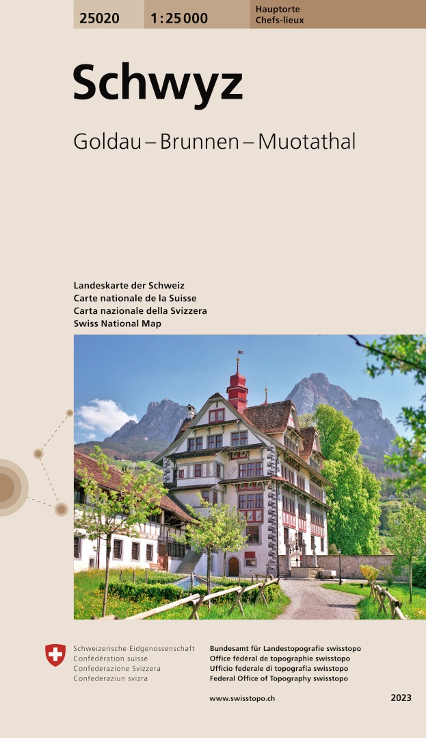 Online bestellen: Wandelkaart 25020 Schwyz | Swisstopo