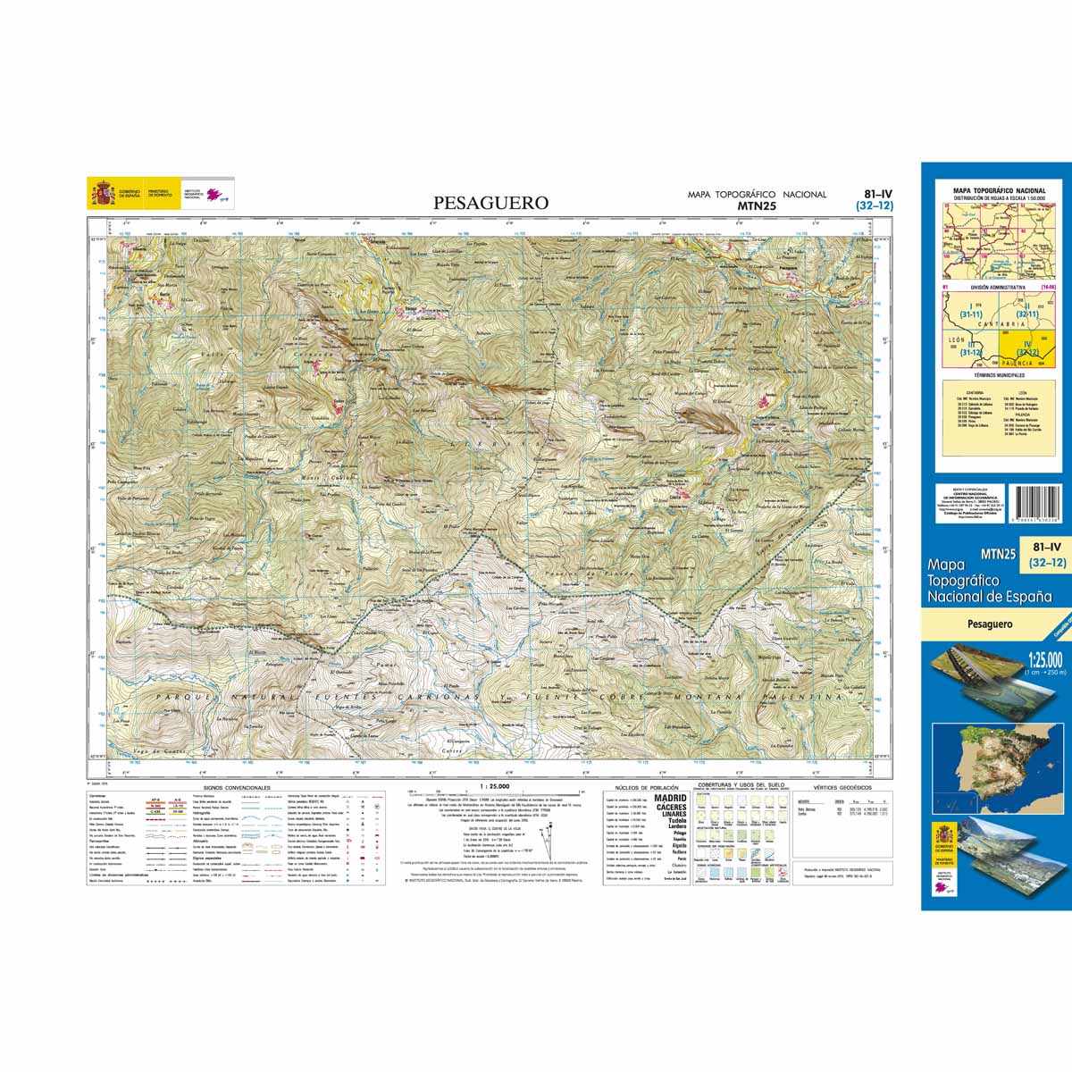 Online bestellen: Topografische kaart 81-IV Pesaguero | CNIG - Instituto Geográfico Nacional1