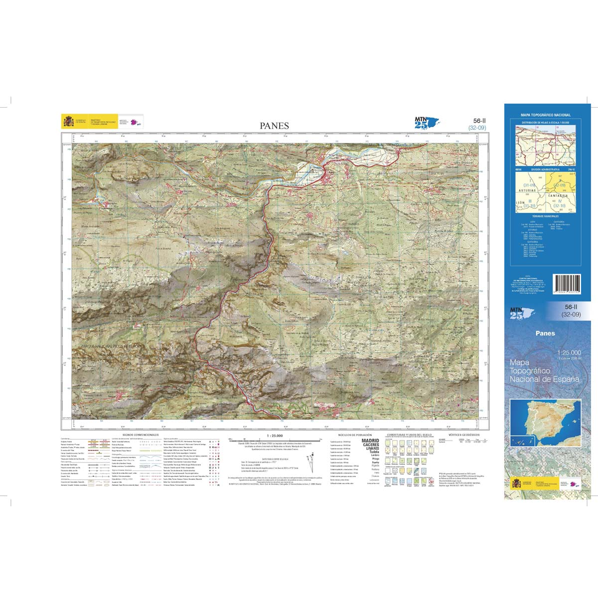 Online bestellen: Topografische kaart 56-II Panes | CNIG - Instituto Geográfico Nacional1