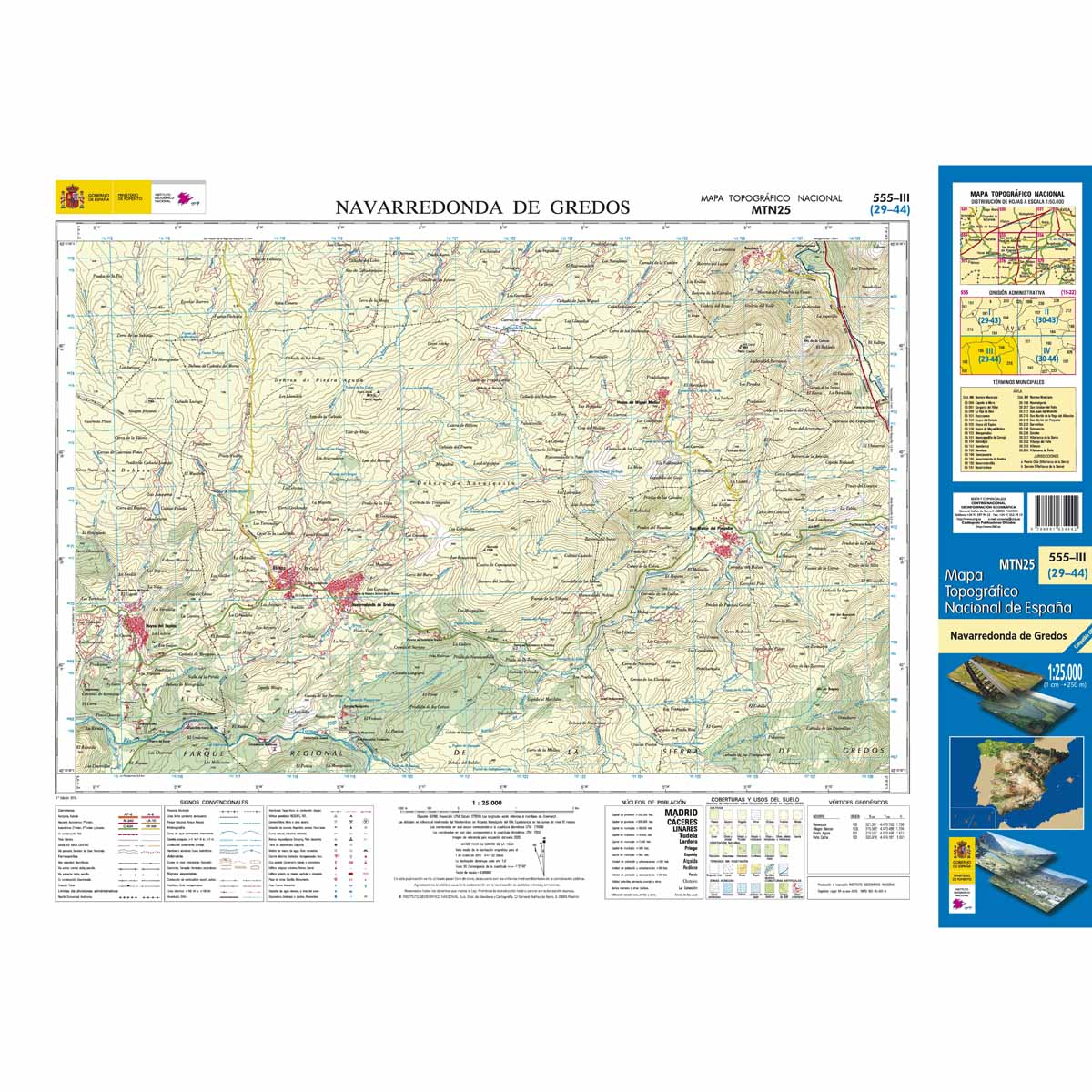 Online bestellen: Topografische kaart 555-III Navarredonda de Gredos | CNIG - Instituto Geográfico Nacional1