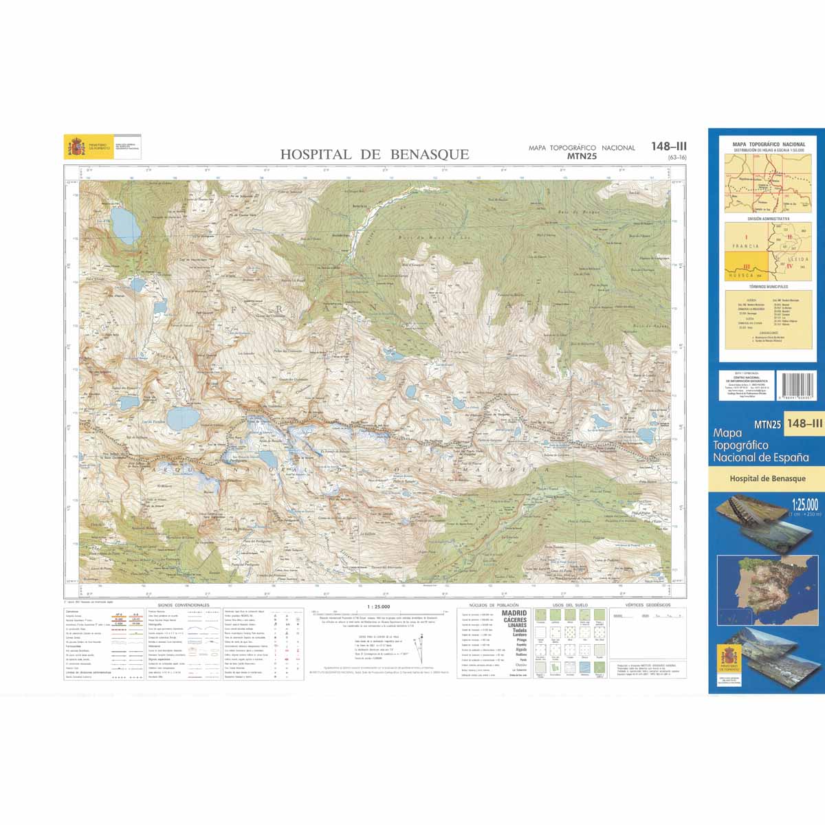 Online bestellen: Topografische kaart 148-III Hospital de Benasque | CNIG - Instituto Geográfico Nacional1