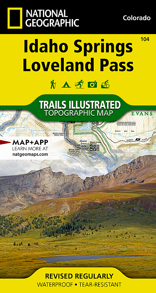 Online bestellen: Wandelkaart 104 Idaho Springs, Loveland Pass | National Geographic