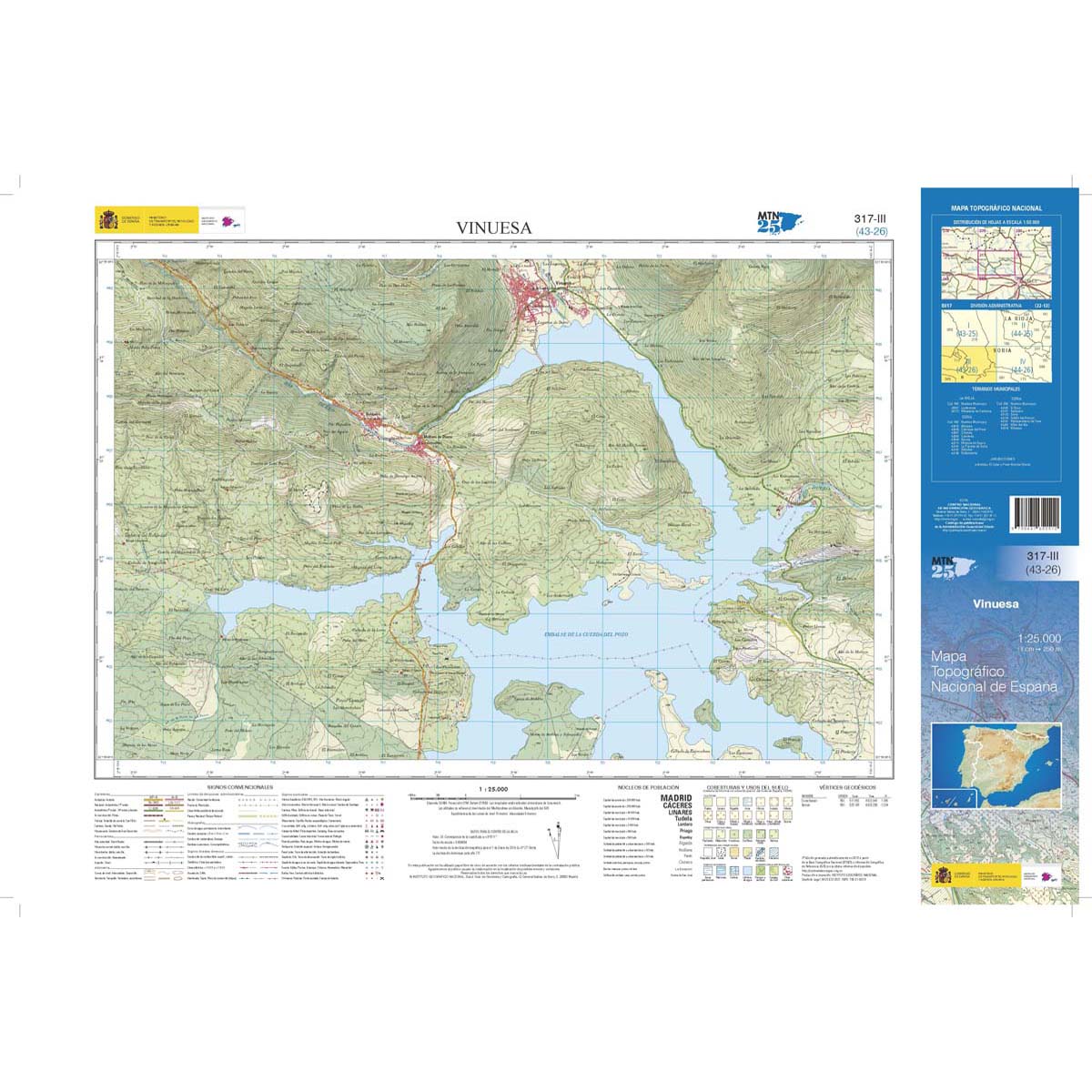 Online bestellen: Topografische kaart 317-III Vinuesa | CNIG - Instituto Geográfico Nacional1