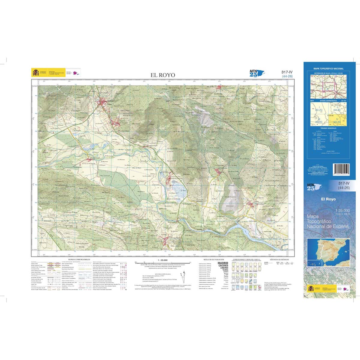 Online bestellen: Topografische kaart 317-IV El Royo | CNIG - Instituto Geográfico Nacional1