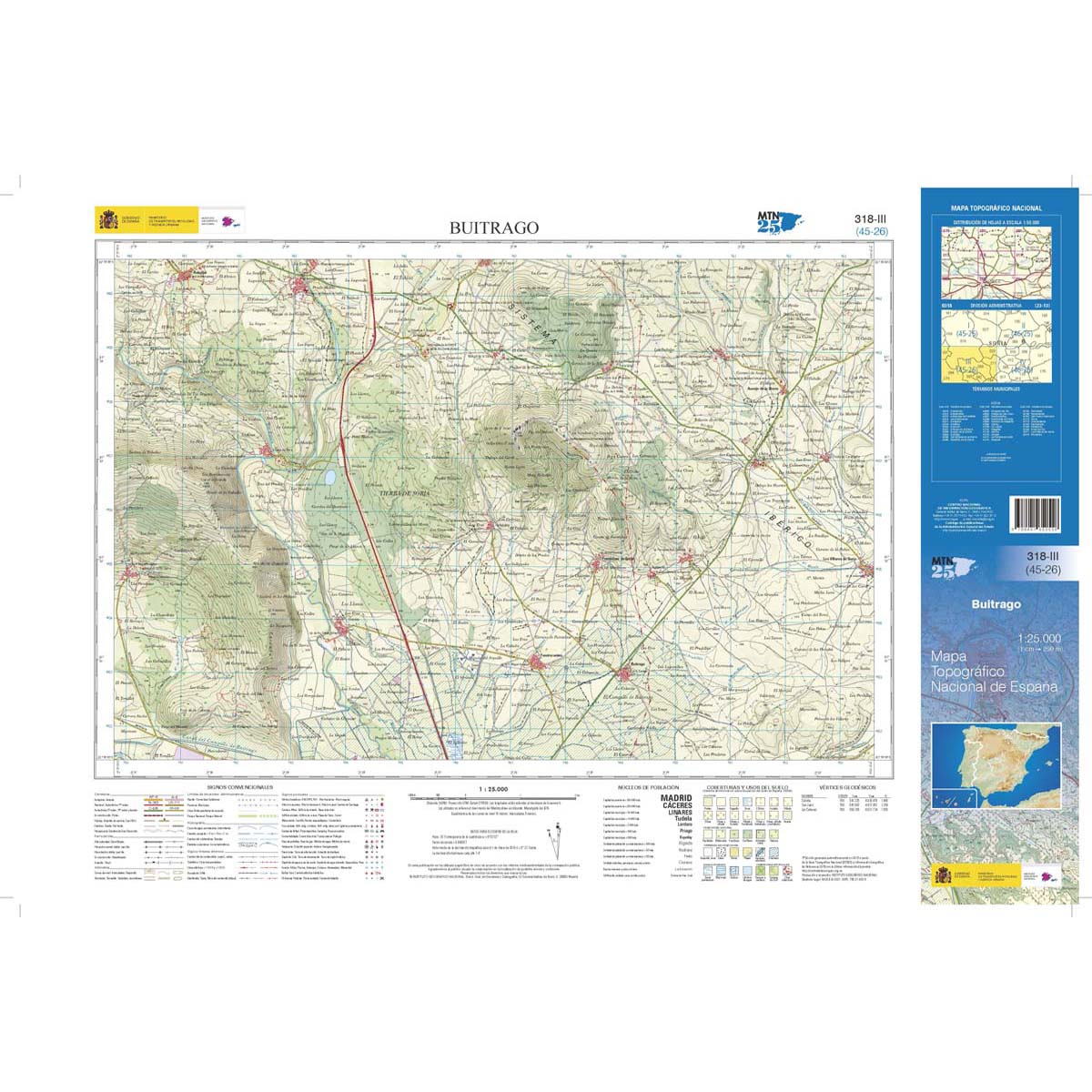 Online bestellen: Topografische kaart 318-III Buitrago | CNIG - Instituto Geográfico Nacional1