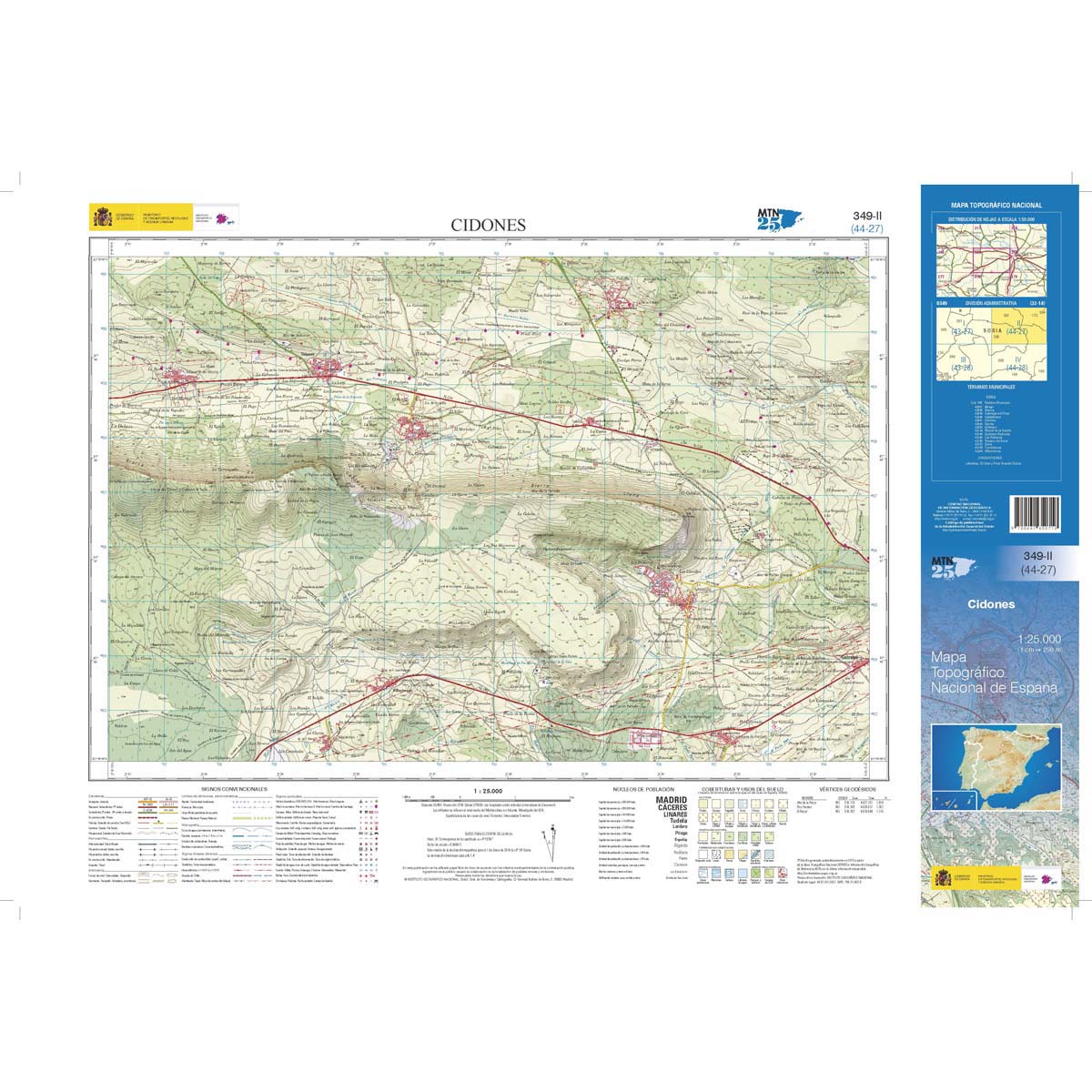 Online bestellen: Topografische kaart 349-II Cidones | CNIG - Instituto Geográfico Nacional1