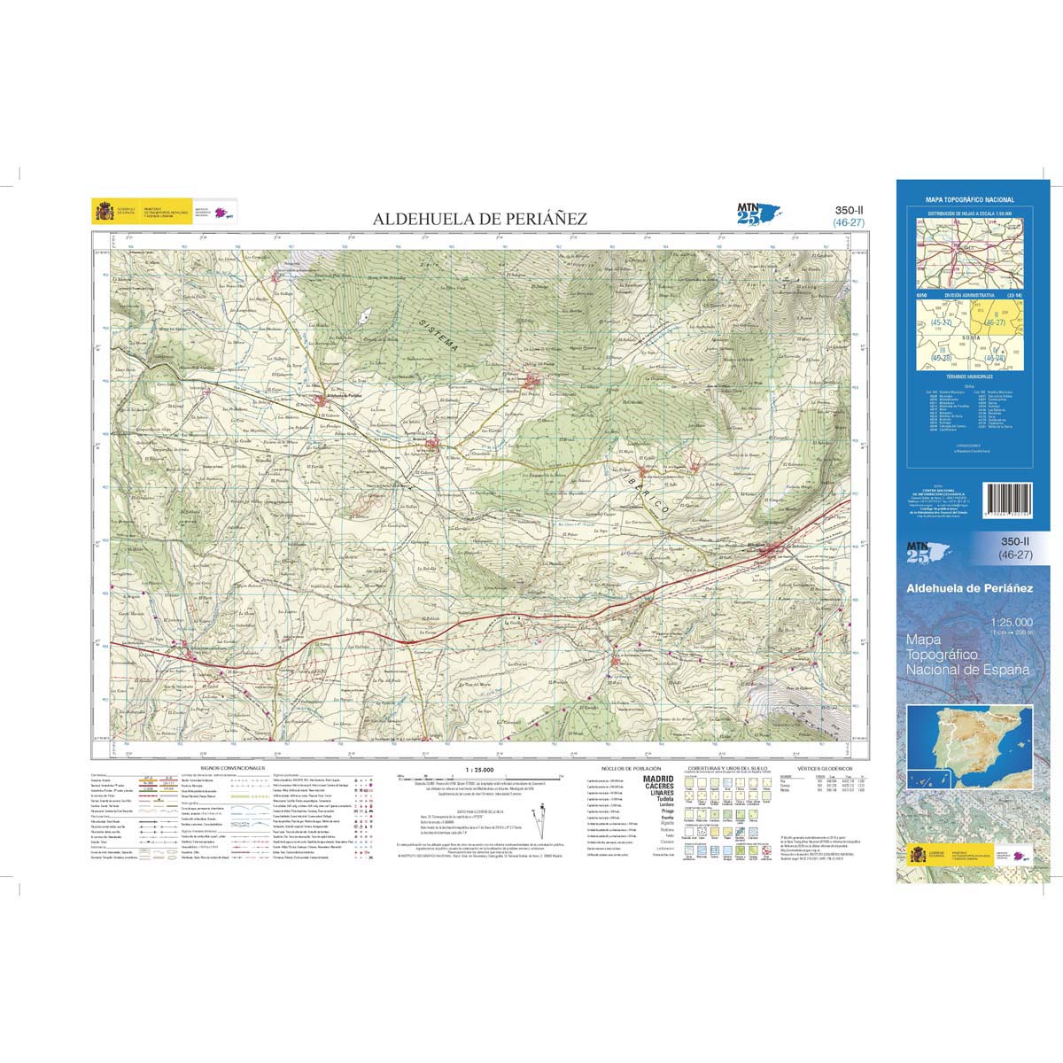 Online bestellen: Topografische kaart 350-II Aldehuela de Periánez | CNIG - Instituto Geográfico Nacional1