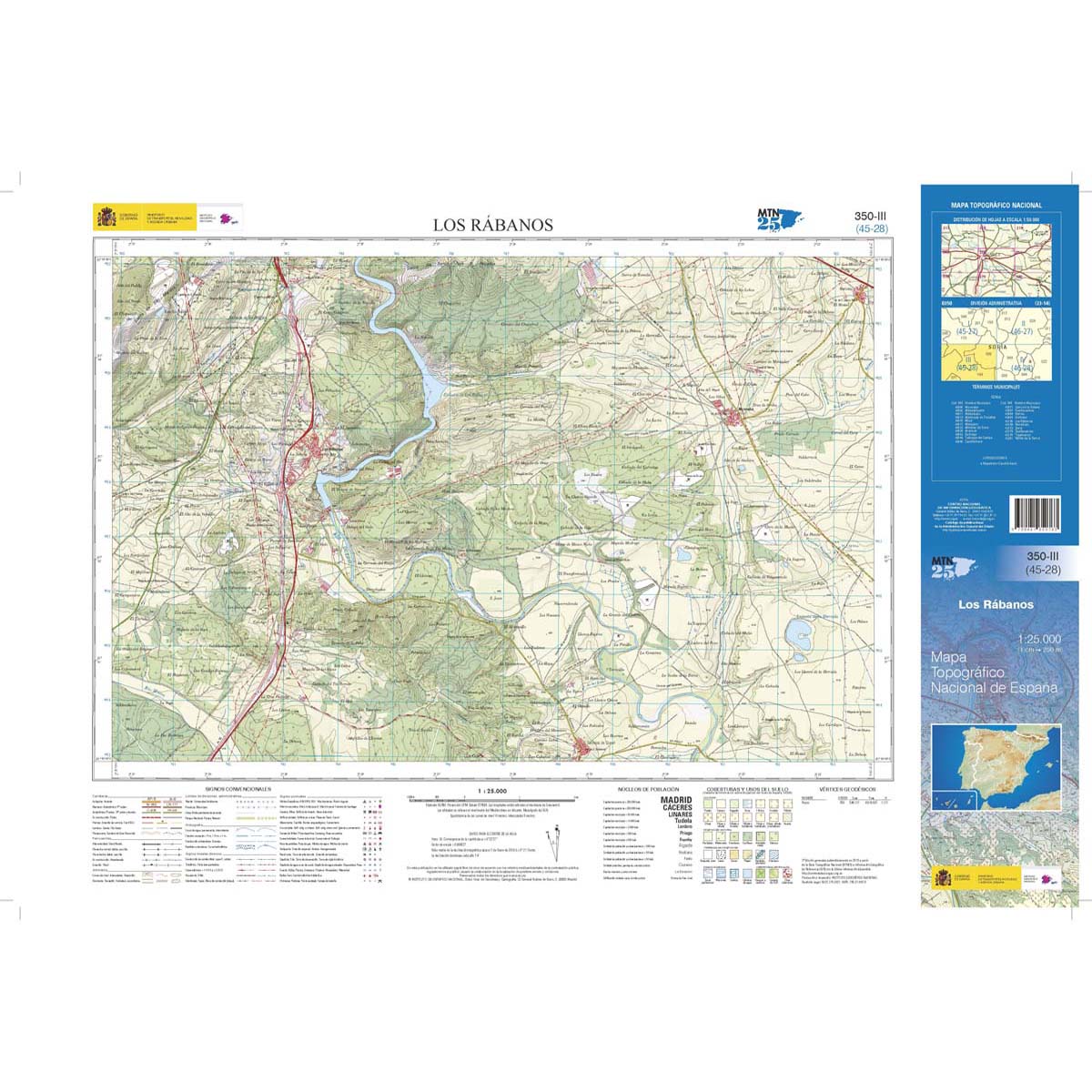 Online bestellen: Topografische kaart 350-III Los Rábanos | CNIG - Instituto Geográfico Nacional1