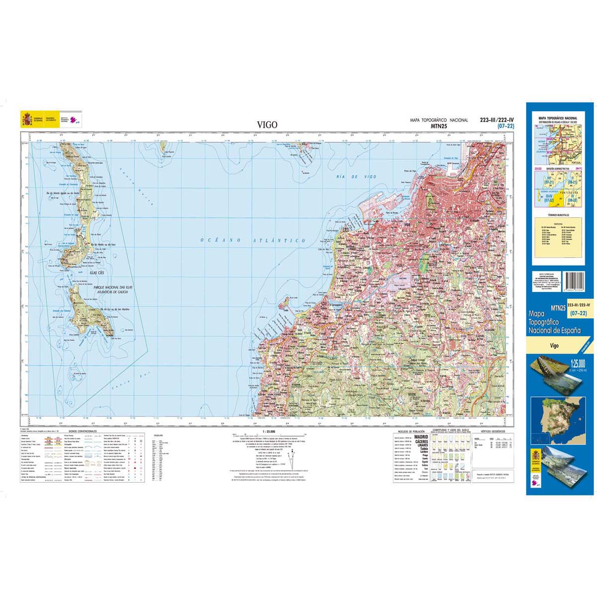 Online bestellen: Topografische kaart 223-III/222-IV Vigo | CNIG - Instituto Geográfico Nacional1