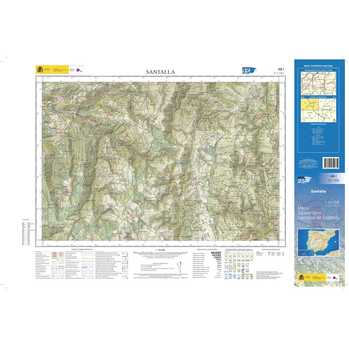 Online bestellen: Topografische kaart 49-I Santalla | CNIG - Instituto Geográfico Nacional1