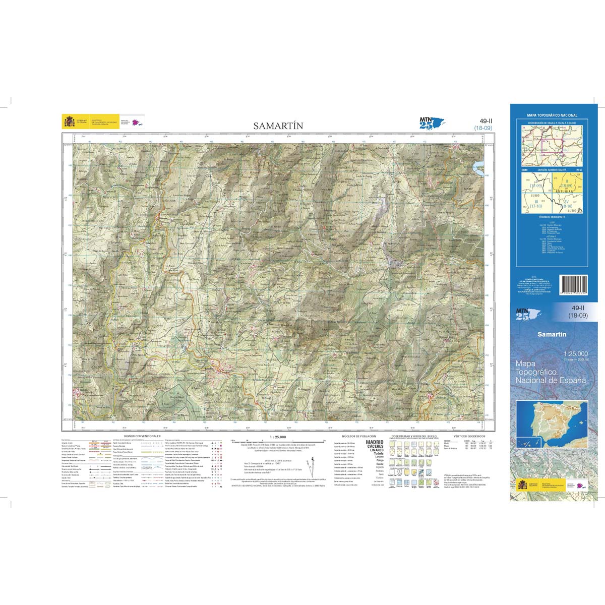 Online bestellen: Topografische kaart 49-II Samartín | CNIG - Instituto Geográfico Nacional1