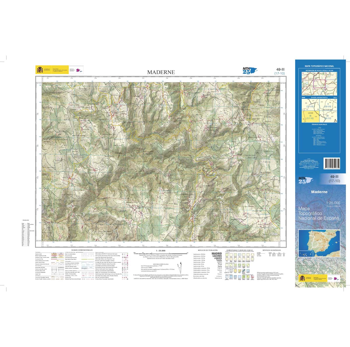 Online bestellen: Topografische kaart 49-III Maderne | CNIG - Instituto Geográfico Nacional1