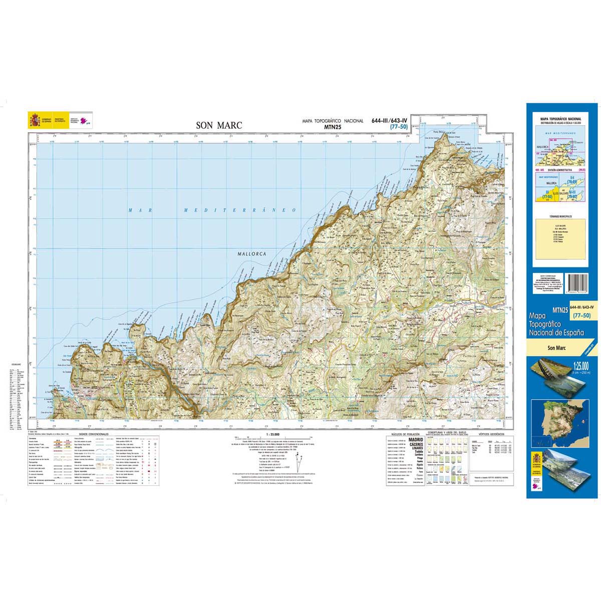 Online bestellen: Topografische kaart 644-III/643-IV Son Marc (Mallorca) | CNIG - Instituto Geográfico Nacional1