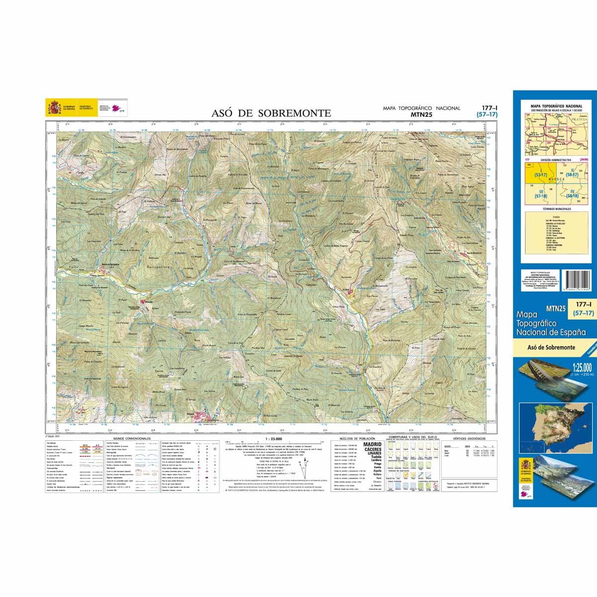 Online bestellen: Topografische kaart 177-I Asó de Sobremonte | CNIG - Instituto Geográfico Nacional1