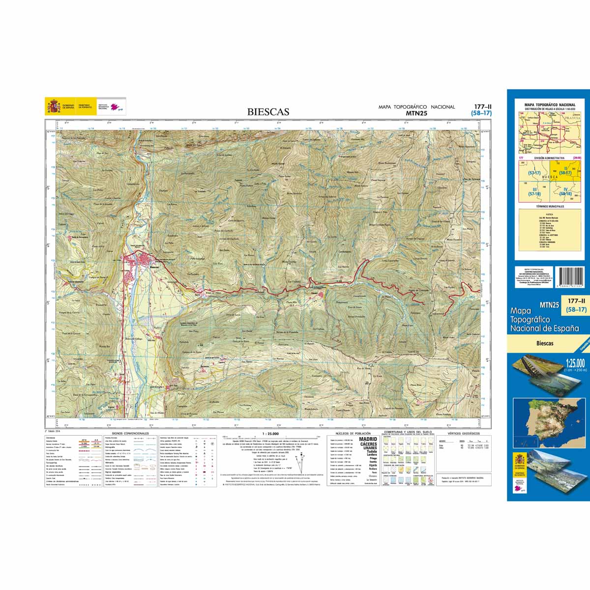 Online bestellen: Topografische kaart 177-II Biescas | CNIG - Instituto Geográfico Nacional1