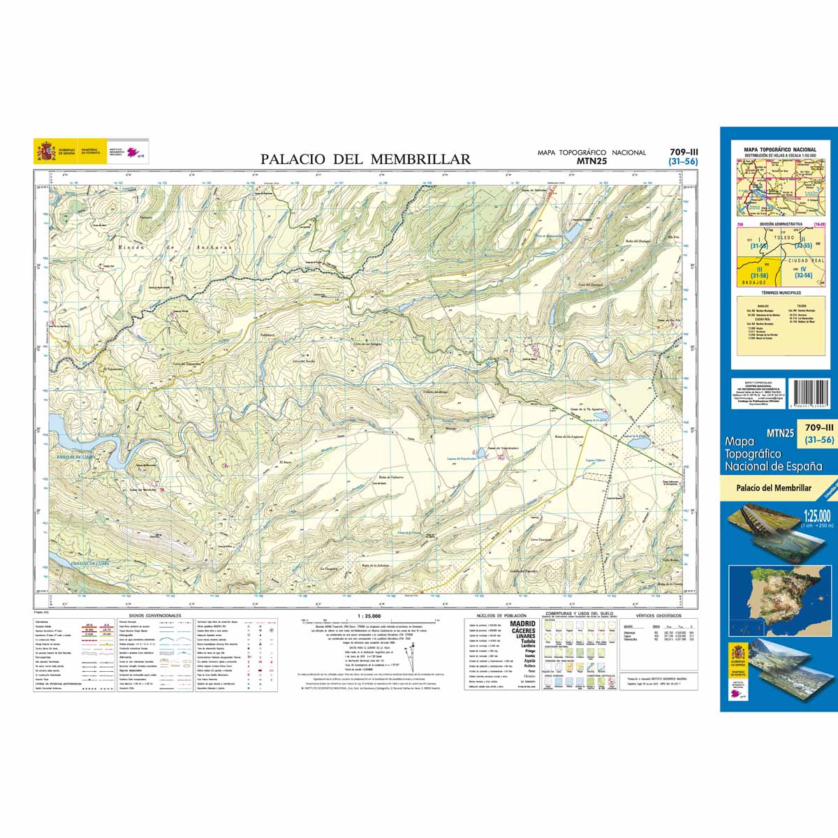 Online bestellen: Topografische kaart 709-III Palacio del Membrillar | CNIG - Instituto Geográfico Nacional1