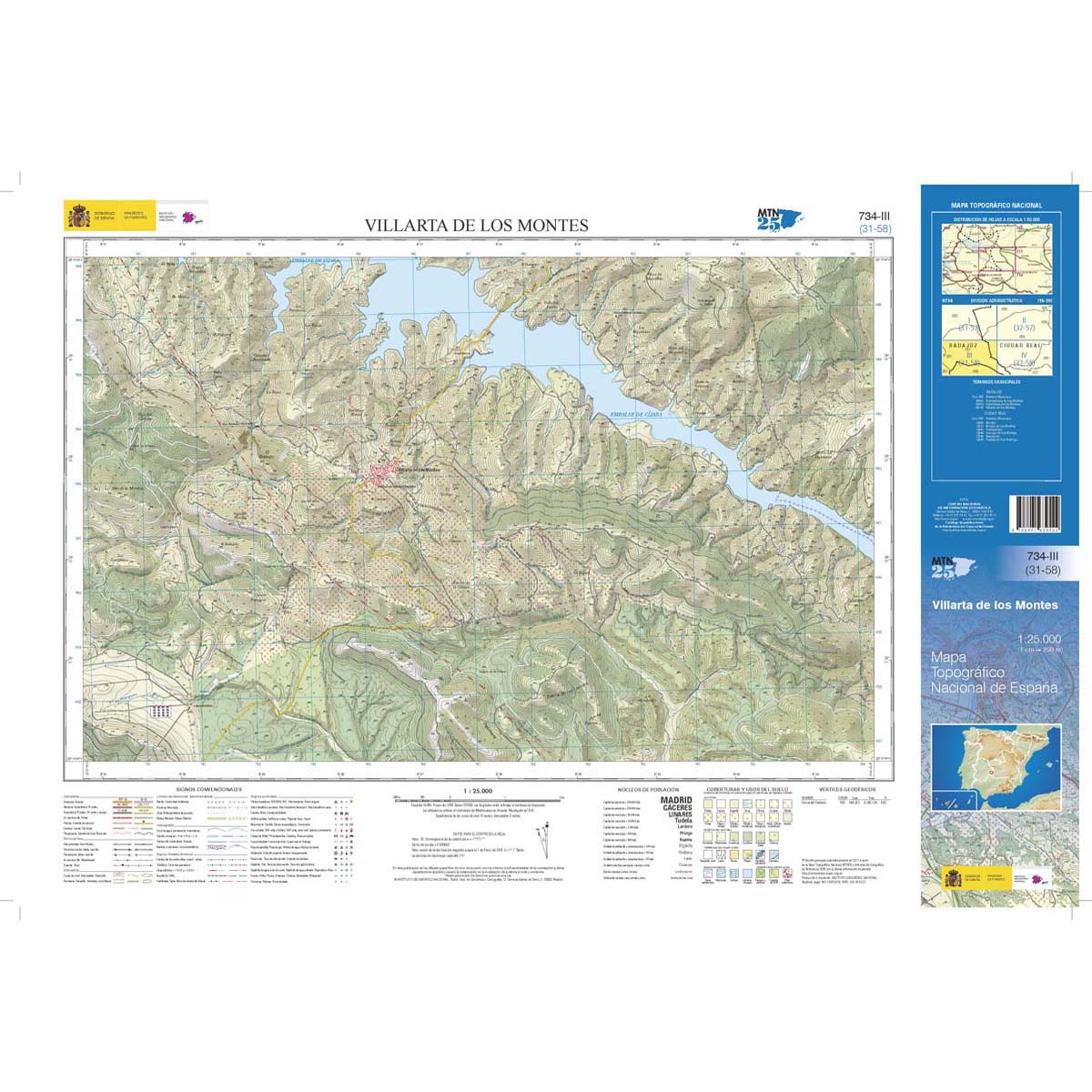 Online bestellen: Topografische kaart 734-III Villarta de los Montes | CNIG - Instituto Geográfico Nacional1