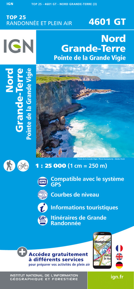 Online bestellen: Wandelkaart 4601GT Nord Grande-Terre (Guadeloupe) | IGN - Institut Géographique National