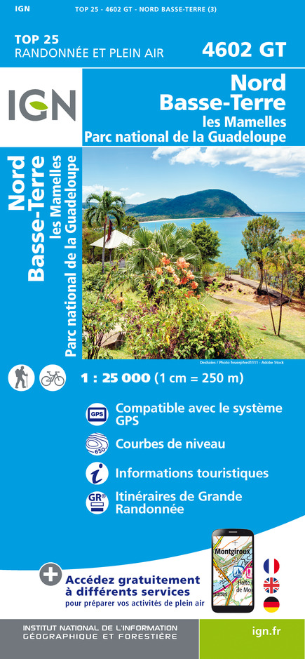 Online bestellen: Wandelkaart 4602GT Nord Basse-Terre (Guadeloupe) | IGN - Institut Géographique National