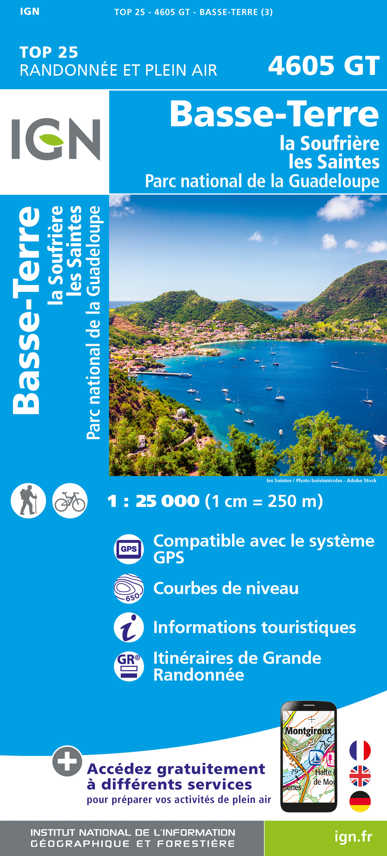 Online bestellen: Wandelkaart 4605GT Basse-Terre / La Soufrière / Les Saintes (Guadeloupe) | IGN - Institut Géographique National