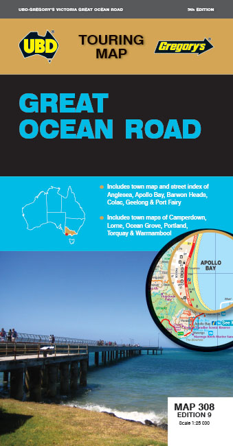 Online bestellen: Wegenkaart - landkaart 308 Great Ocean Road | UBD Gregory's