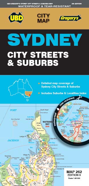 Online bestellen: Stadsplattegrond 262 Sydney City Streets & Suburbs | UBD Gregory's