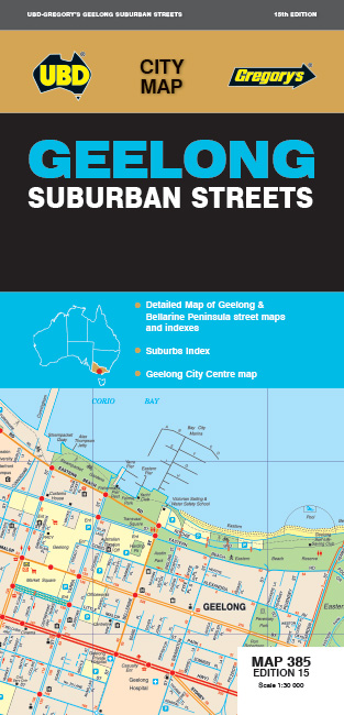 Online bestellen: Wegenkaart - landkaart 385 Geelong Suburban Streets | UBD Gregory's