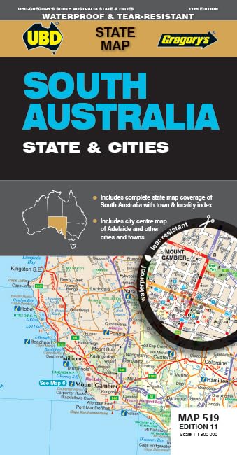 Online bestellen: Wegenkaart - landkaart 519 South Australia - State & Cities | UBD Gregory's