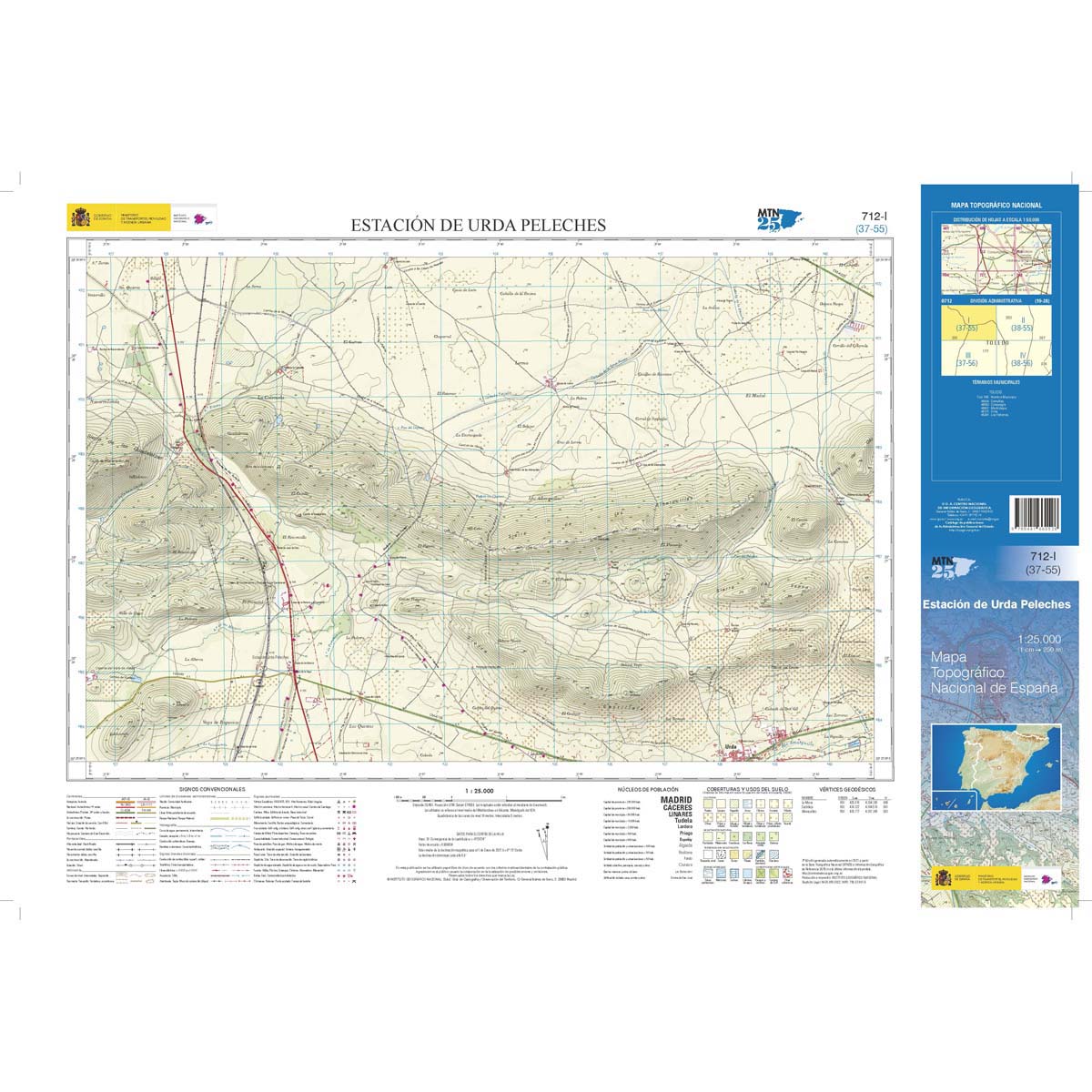 Online bestellen: Topografische kaart 712-I Estación de Urda Peleches | CNIG - Instituto Geográfico Nacional1