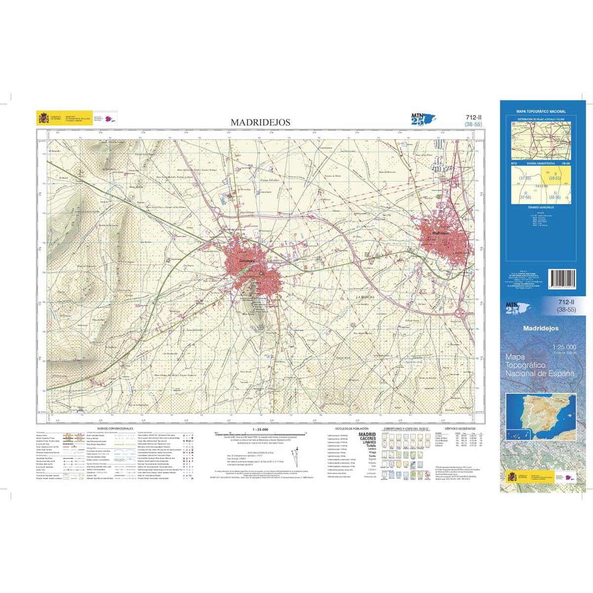 Online bestellen: Topografische kaart 712-II Madridejos | CNIG - Instituto Geográfico Nacional1