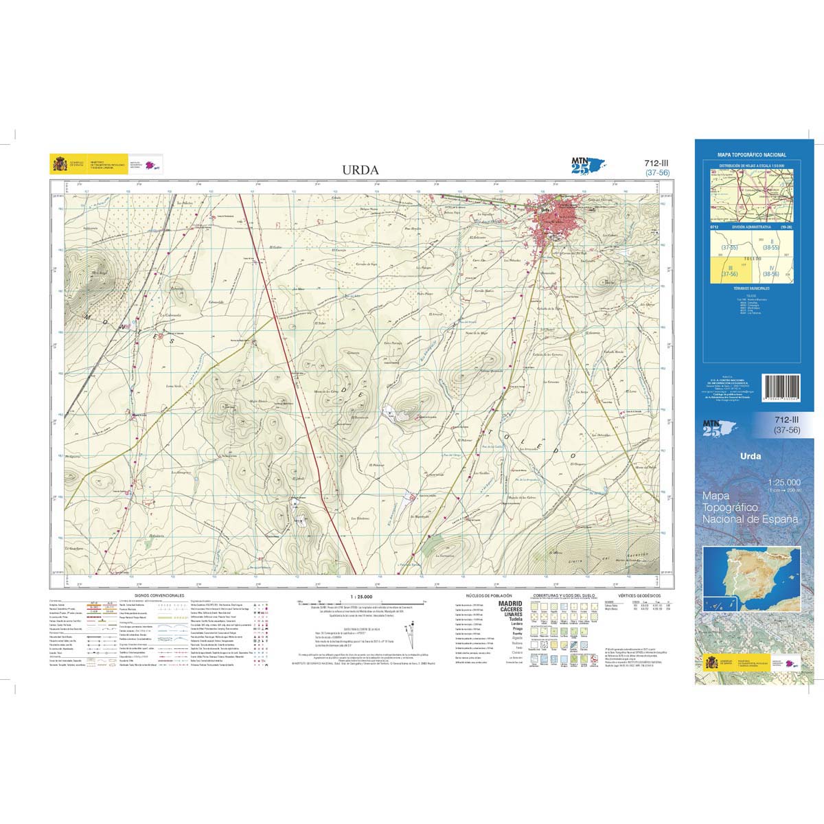 Online bestellen: Topografische kaart 712-III Urda | CNIG - Instituto Geográfico Nacional1