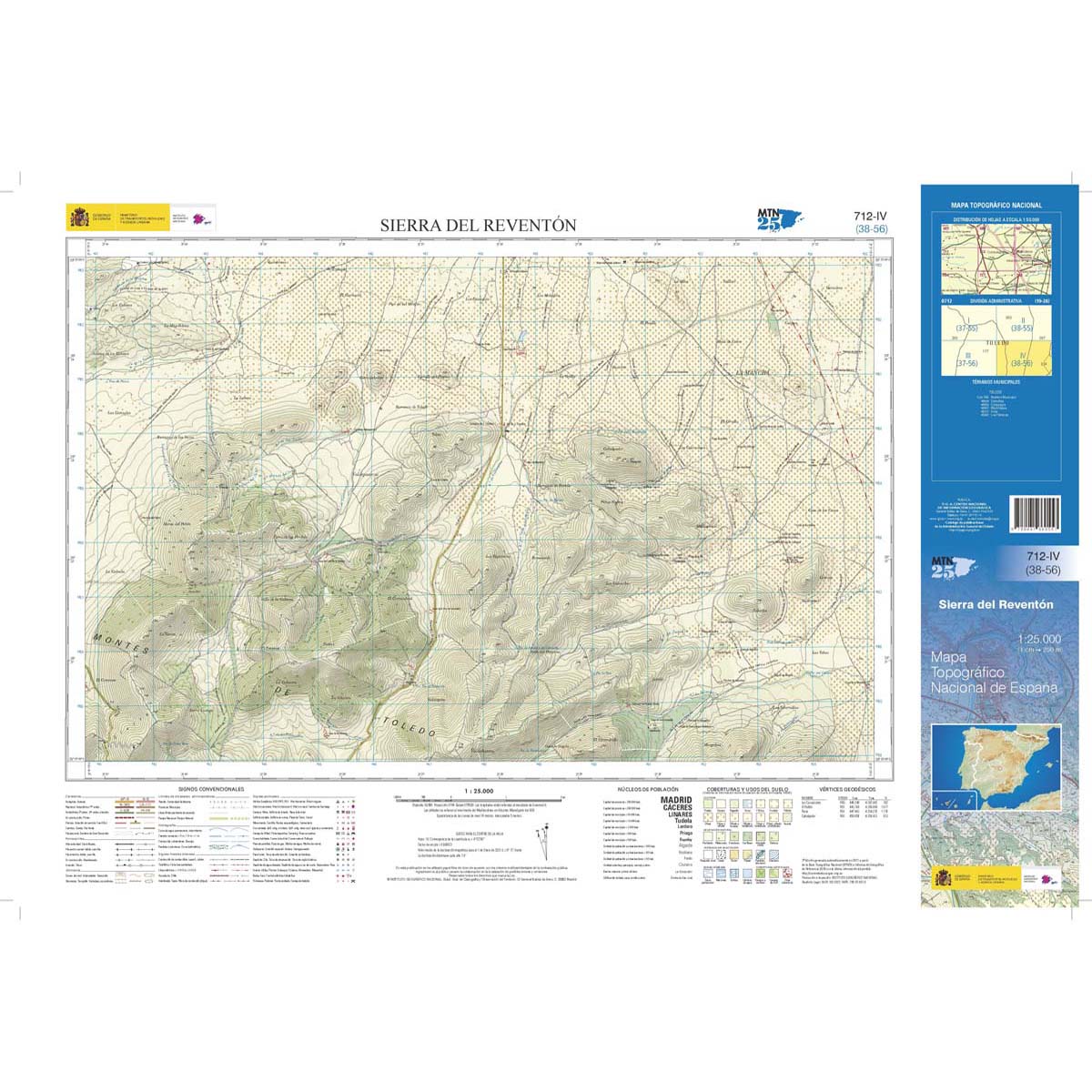 Online bestellen: Topografische kaart 712-IV Sierra del Reventón | CNIG - Instituto Geográfico Nacional1