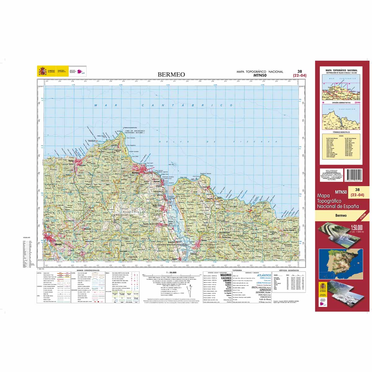 Online bestellen: Topografische kaart 38 MT50 Bermeo | CNIG - Instituto Geográfico Nacional1