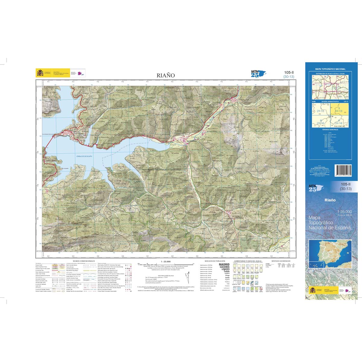 Online bestellen: Topografische kaart 105-II Riaño | CNIG - Instituto Geográfico Nacional1