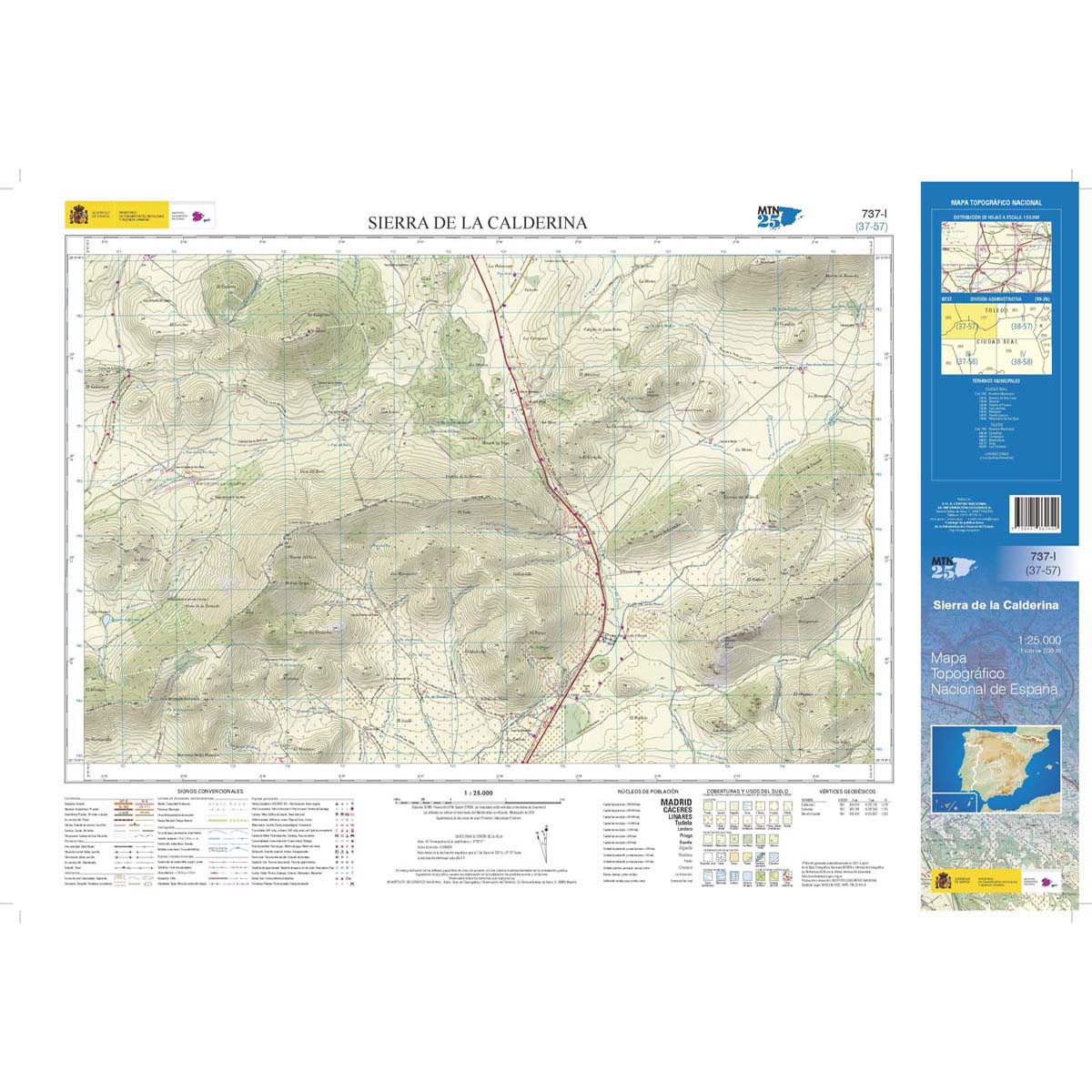 Online bestellen: Topografische kaart 737-I Sierra de la Calderina | CNIG - Instituto Geográfico Nacional1