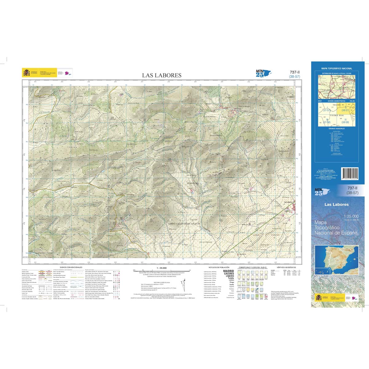 Online bestellen: Topografische kaart 737-II Las Labores | CNIG - Instituto Geográfico Nacional1