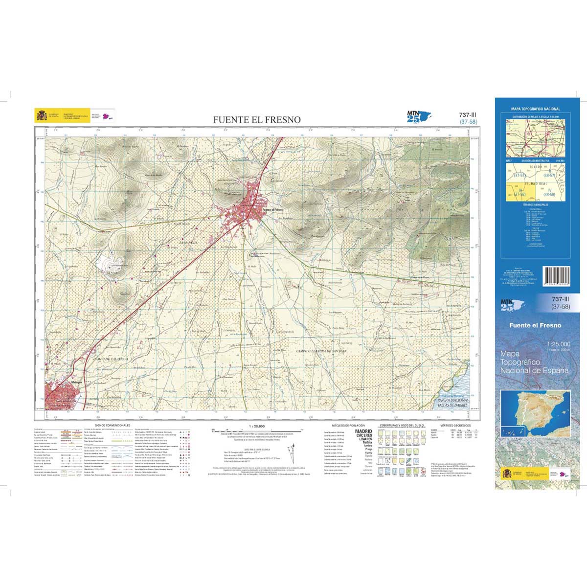 Online bestellen: Topografische kaart 737-III Fuente del Fresno | CNIG - Instituto Geográfico Nacional1