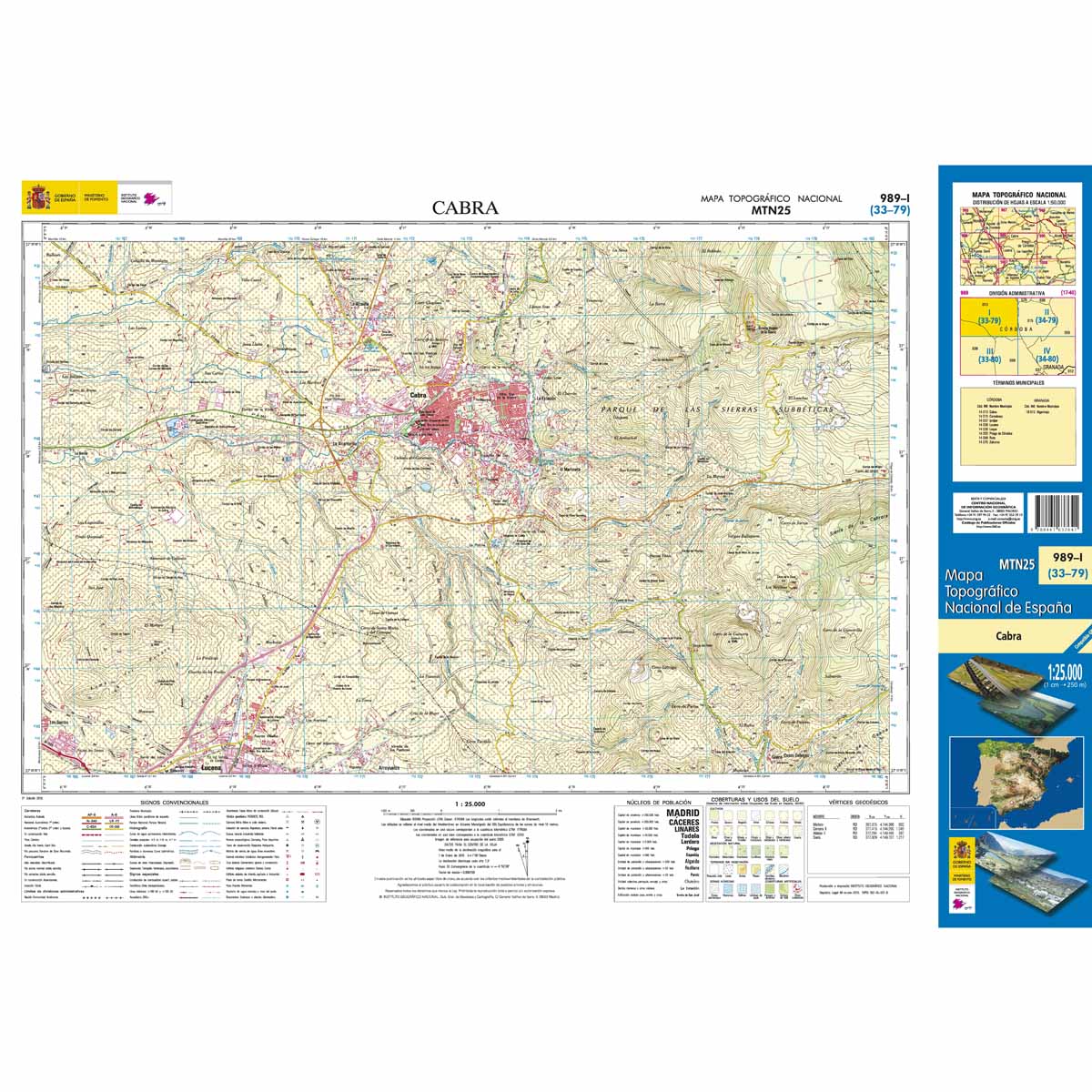 Online bestellen: Topografische kaart 989-I Cabra | CNIG - Instituto Geográfico Nacional1