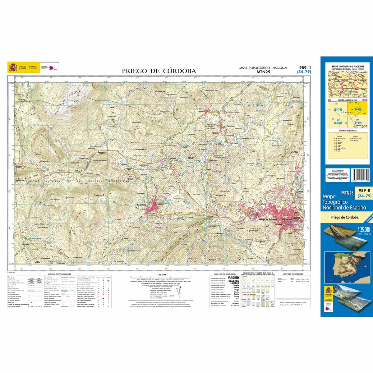 Online bestellen: Topografische kaart 989-II Priego de Córdoba | CNIG - Instituto Geográfico Nacional1