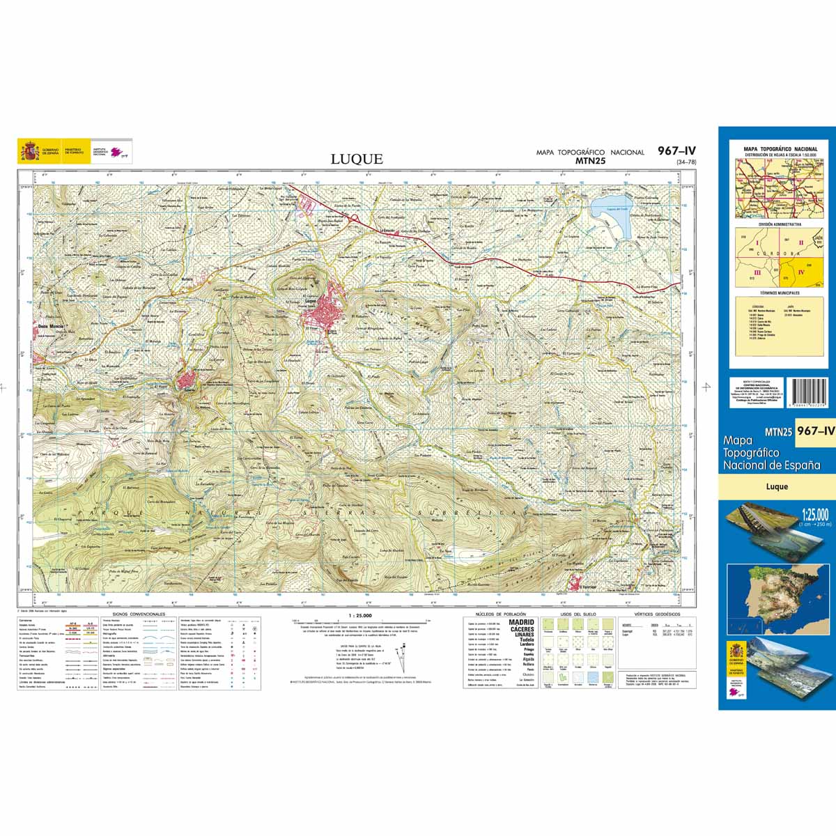 Online bestellen: Topografische kaart 967-IV Luque | CNIG - Instituto Geográfico Nacional1