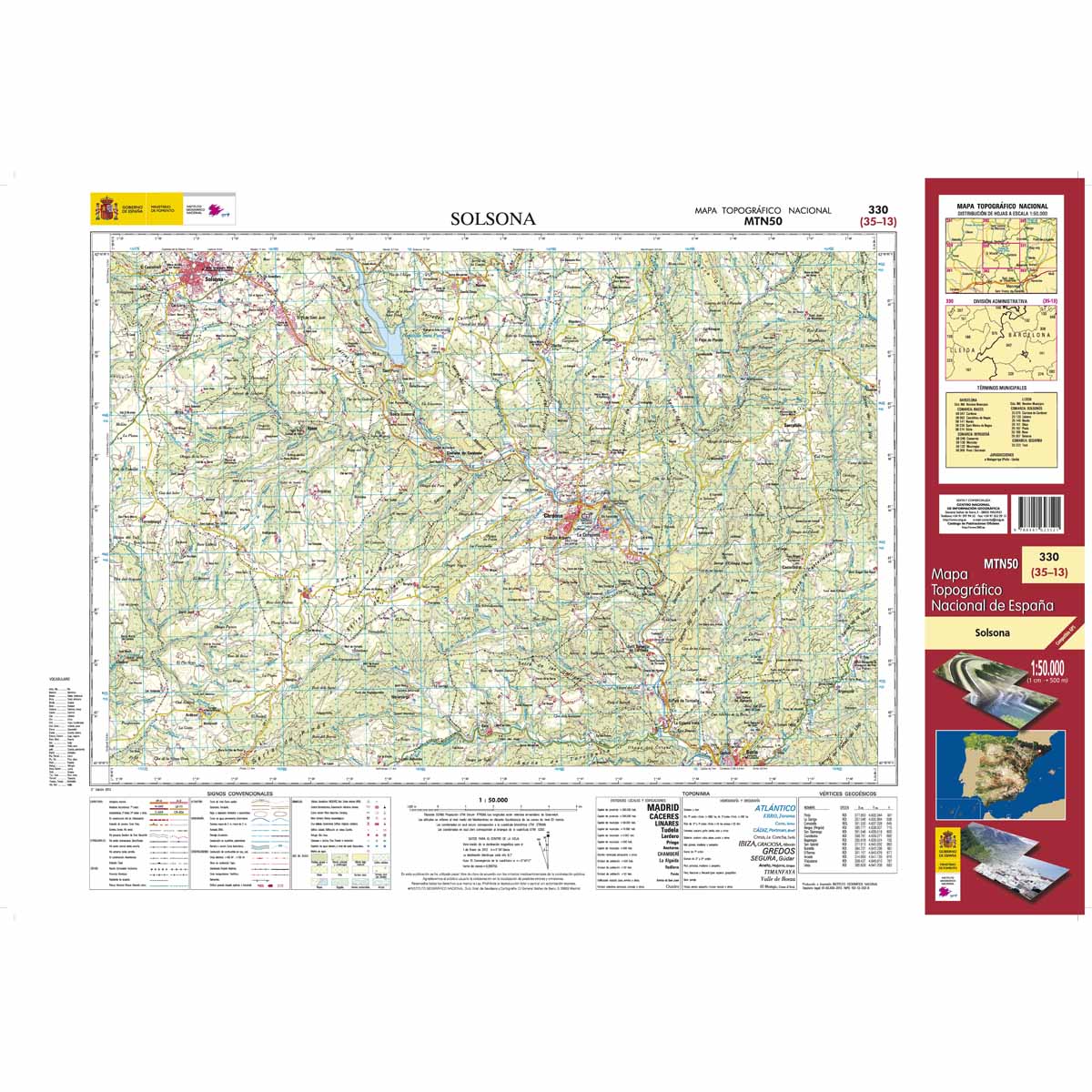 Online bestellen: Topografische kaart 330 MT50 Solsona | CNIG - Instituto Geográfico Nacional1