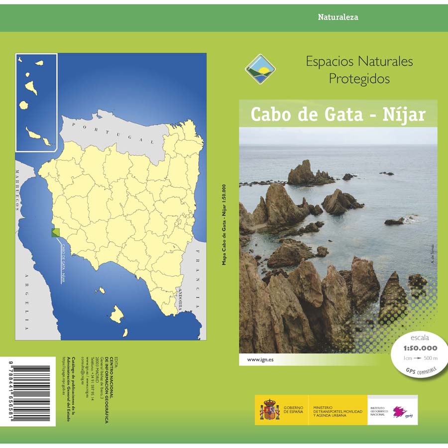 Online bestellen: Wandelkaart Parques Nacionales Cabo de Gata-Níjar PN | CNIG - Instituto Geográfico Nacional