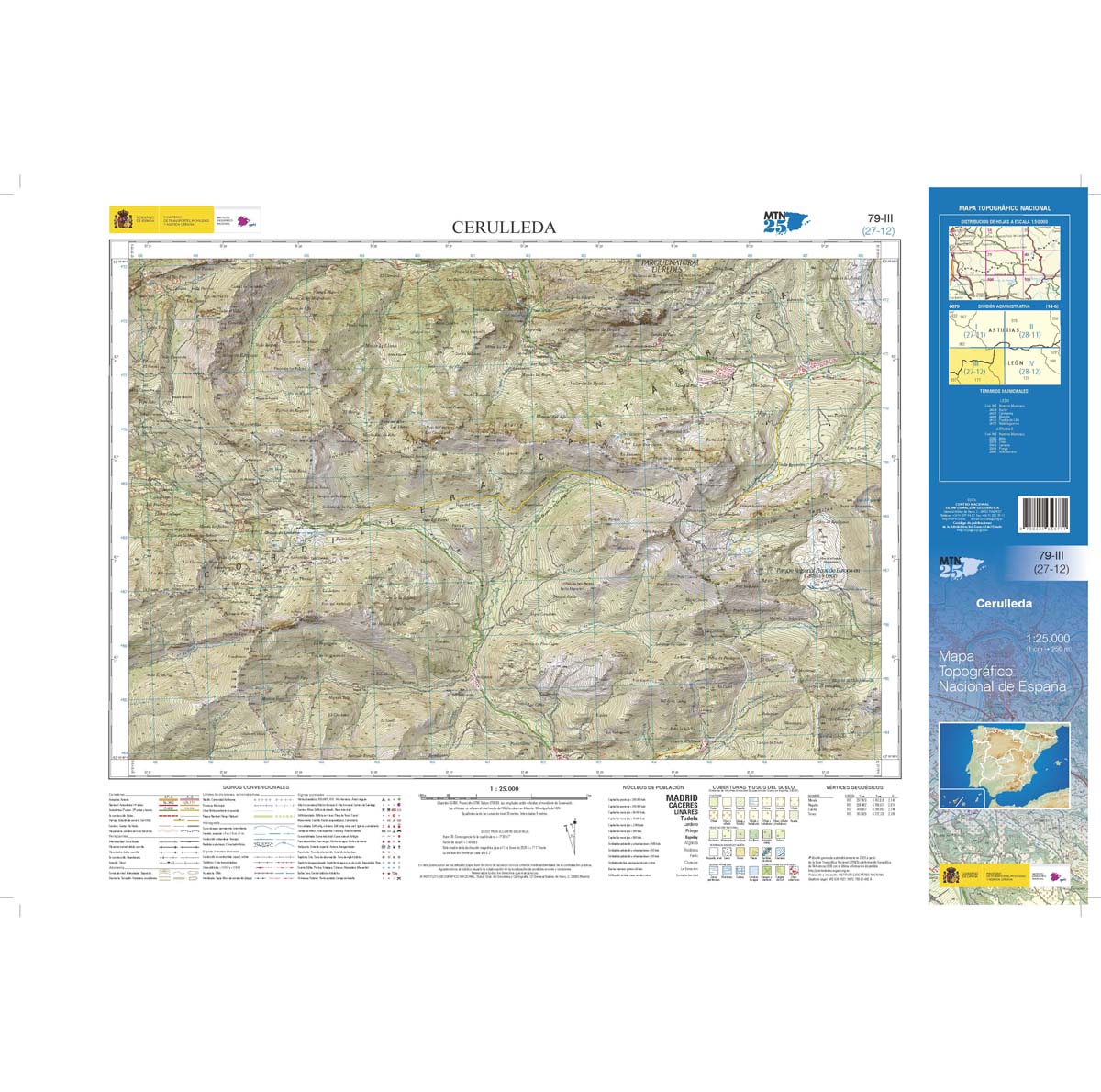 Online bestellen: Topografische kaart 79-III Cerulleda | CNIG - Instituto Geográfico Nacional1