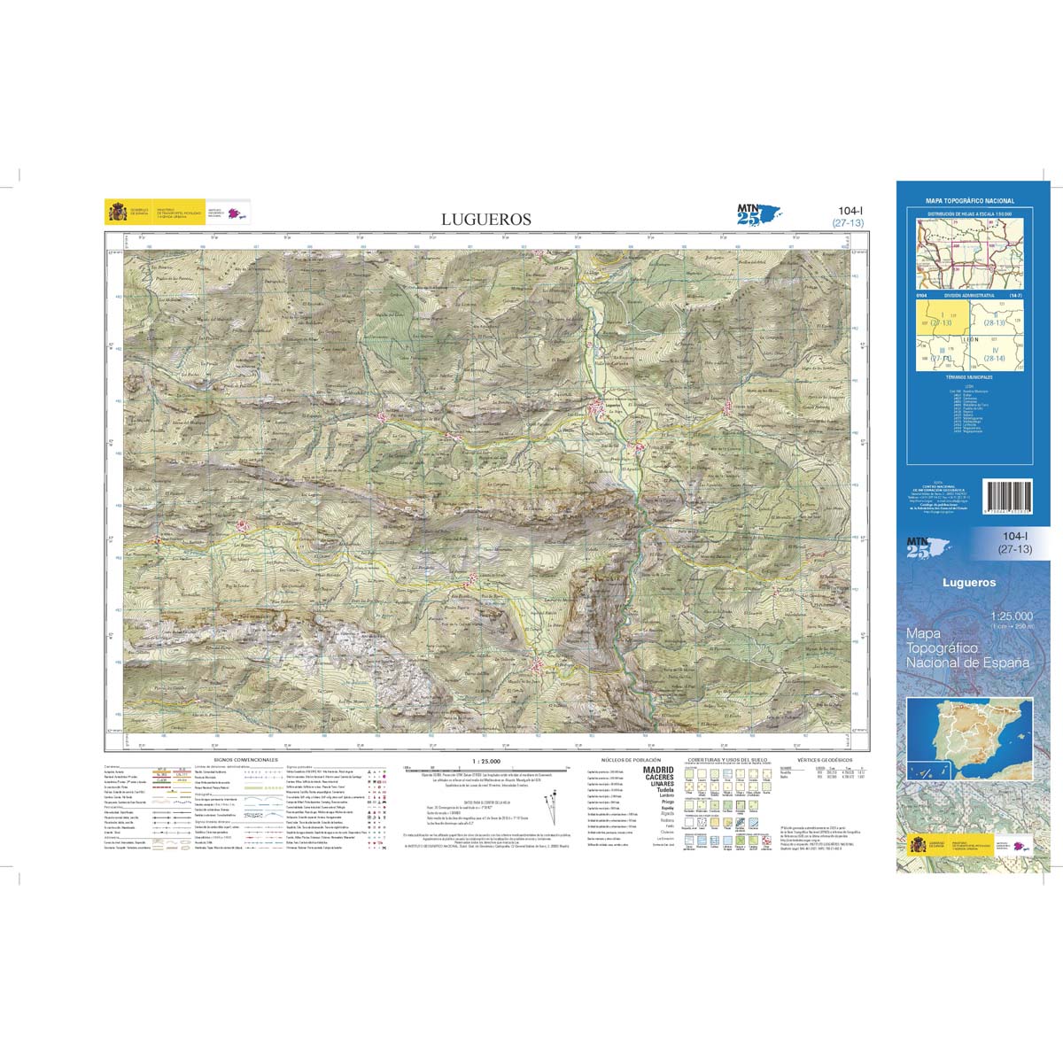 Online bestellen: Topografische kaart 104-I Lugueros | CNIG - Instituto Geográfico Nacional1