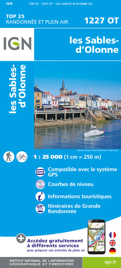 Online bestellen: Wandelkaart 1227OT Les Sables-d'Olonne | IGN - Institut Géographique National